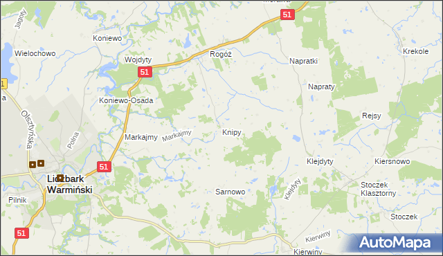 mapa Knipy, Knipy na mapie Targeo