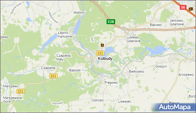 mapa Kolbudy, Kolbudy na mapie Targeo