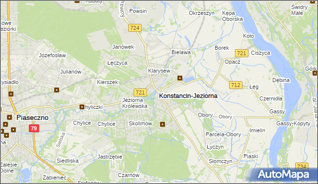 mapa Konstancin-Jeziorna, Konstancin-Jeziorna na mapie Targeo