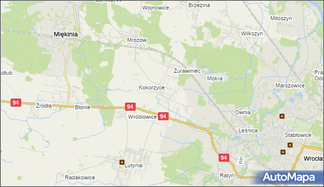 mapa Krępice gmina Miękinia, Krępice gmina Miękinia na mapie Targeo