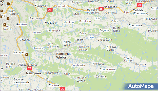 mapa Królowa Polska, Królowa Polska na mapie Targeo