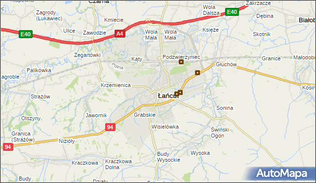 mapa Łańcut, Łańcut na mapie Targeo