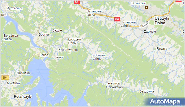 mapa Łobozew Górny, Łobozew Górny na mapie Targeo