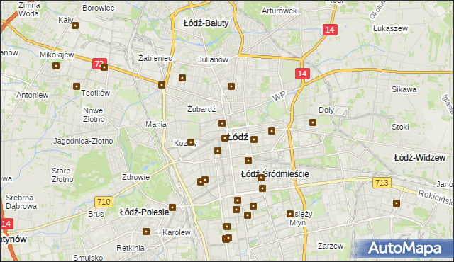 mapa Łodzi, Łódź na mapie Targeo