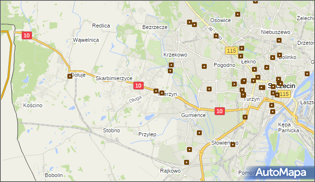 mapa Mierzyn gmina Dobra (Szczecińska), Mierzyn gmina Dobra (Szczecińska) na mapie Targeo