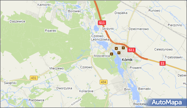 mapa Mościenica, Mościenica na mapie Targeo