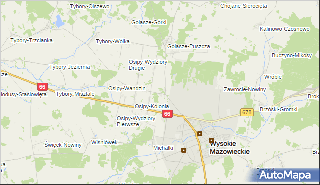 mapa Osipy-Lepertowizna, Osipy-Lepertowizna na mapie Targeo