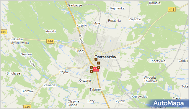 mapa Ostrzeszów, Ostrzeszów na mapie Targeo