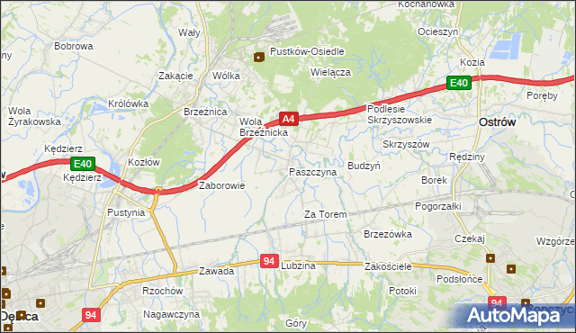 mapa Paszczyna, Paszczyna na mapie Targeo