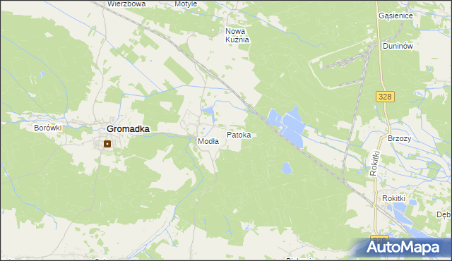 mapa Patoka gmina Gromadka, Patoka gmina Gromadka na mapie Targeo