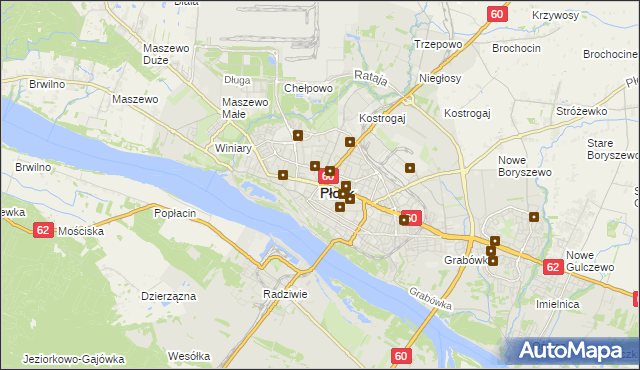 mapa Płock, Płock na mapie Targeo