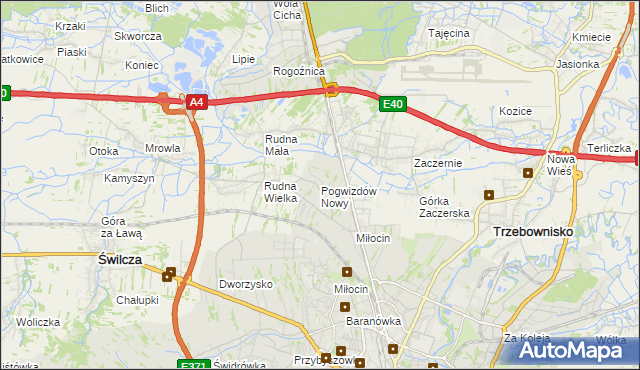 mapa Pogwizdów Nowy, Pogwizdów Nowy na mapie Targeo