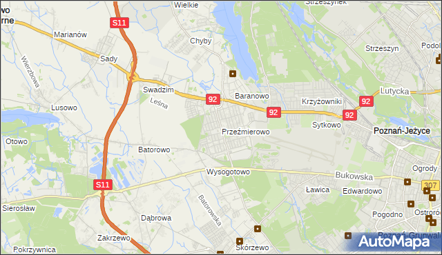 mapa Przeźmierowo, Przeźmierowo na mapie Targeo