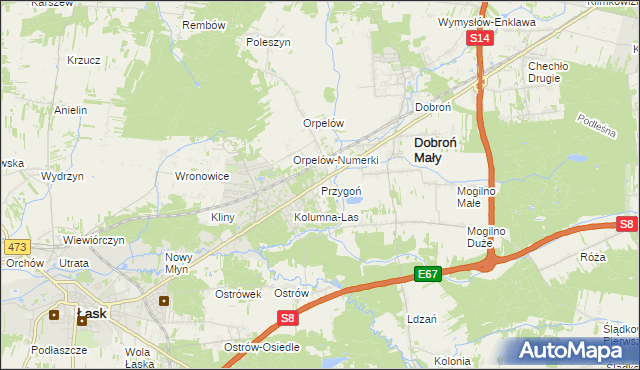 mapa Przygoń, Przygoń na mapie Targeo