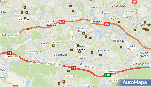 mapa Rudy Śląskiej, Ruda Śląska na mapie Targeo