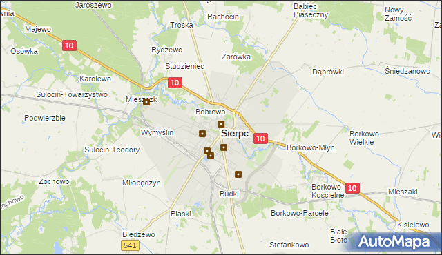 mapa Sierpc, Sierpc na mapie Targeo