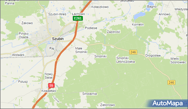 mapa Smolniki gmina Szubin, Smolniki gmina Szubin na mapie Targeo