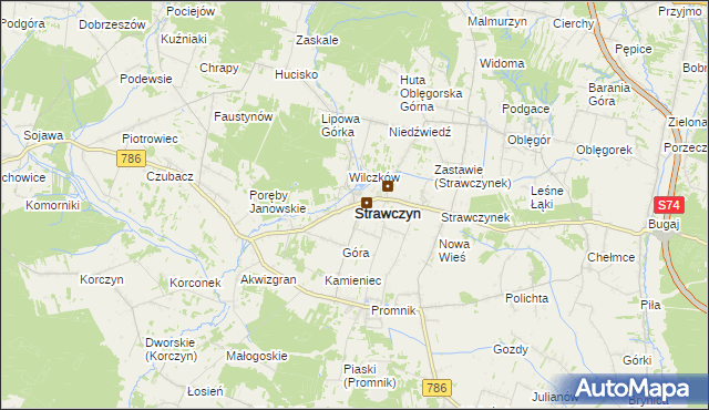 mapa Strawczyn, Strawczyn na mapie Targeo