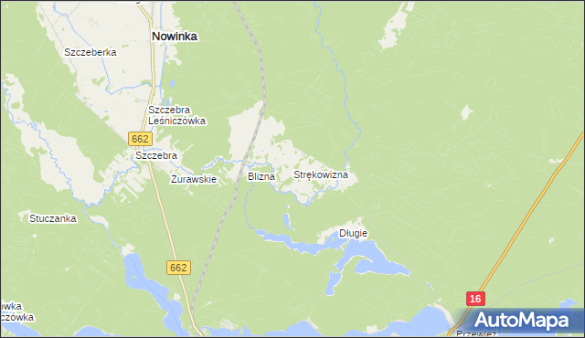 mapa Strękowizna, Strękowizna na mapie Targeo