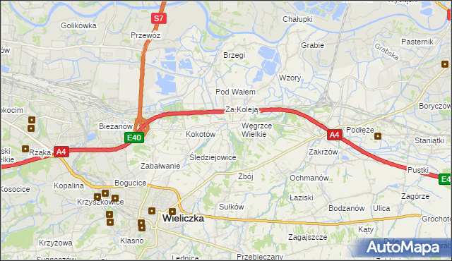 mapa Strumiany gmina Wieliczka, Strumiany gmina Wieliczka na mapie Targeo