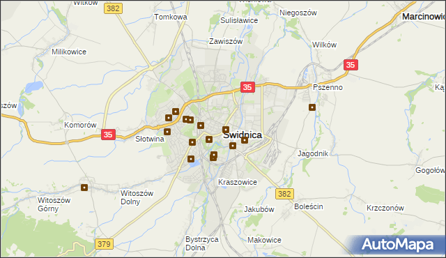 mapa Świdnicy, Świdnica na mapie Targeo
