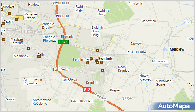 mapa Świdnika, Świdnik na mapie Targeo