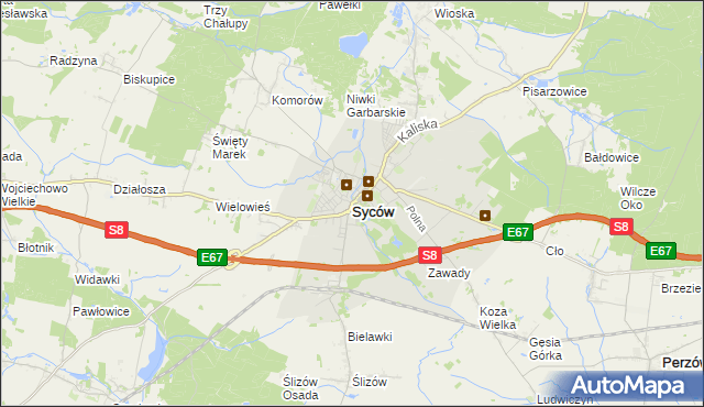 mapa Syców, Syców na mapie Targeo