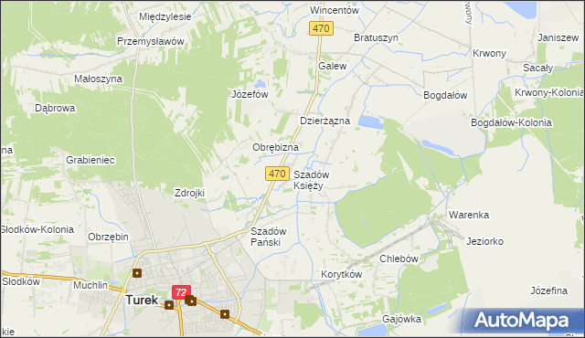 mapa Szadów Księży, Szadów Księży na mapie Targeo