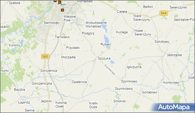 mapa Szczuka, Szczuka na mapie Targeo