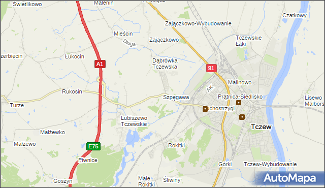 mapa Szpęgawa, Szpęgawa na mapie Targeo