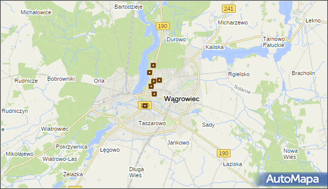 mapa Wągrowiec, Wągrowiec na mapie Targeo