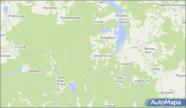 mapa Wierzchocina, Wierzchocina na mapie Targeo