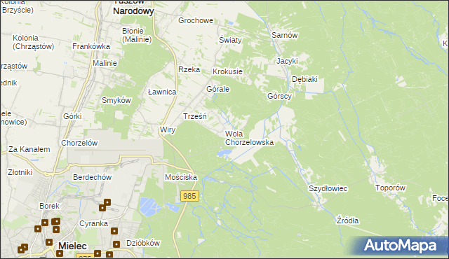 mapa Wola Chorzelowska, Wola Chorzelowska na mapie Targeo