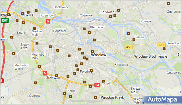 mapa Wrocławia, Wrocław na mapie Targeo