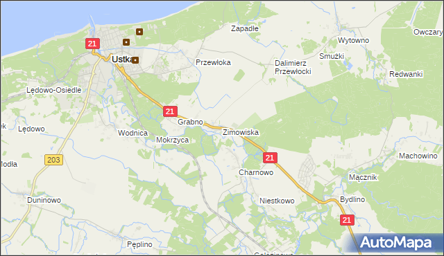 mapa Zimowiska, Zimowiska na mapie Targeo