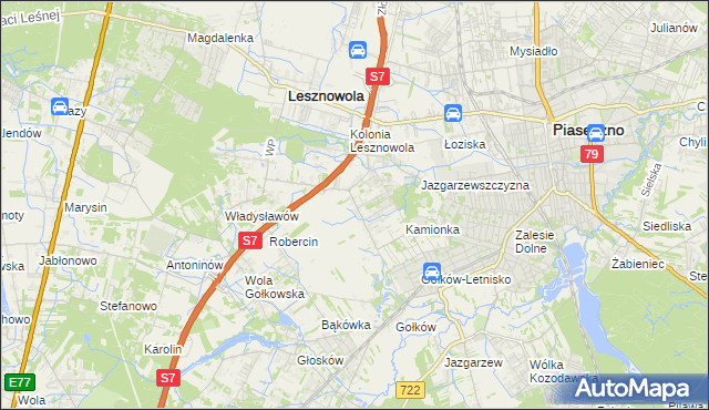 mapa Bobrowiec gmina Piaseczno, Bobrowiec gmina Piaseczno na mapie Targeo