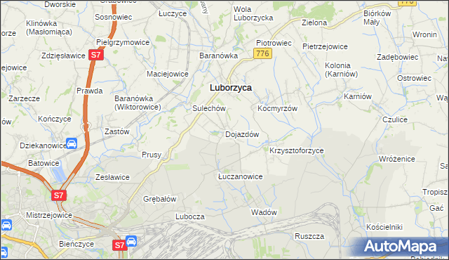 mapa Dojazdów, Dojazdów na mapie Targeo