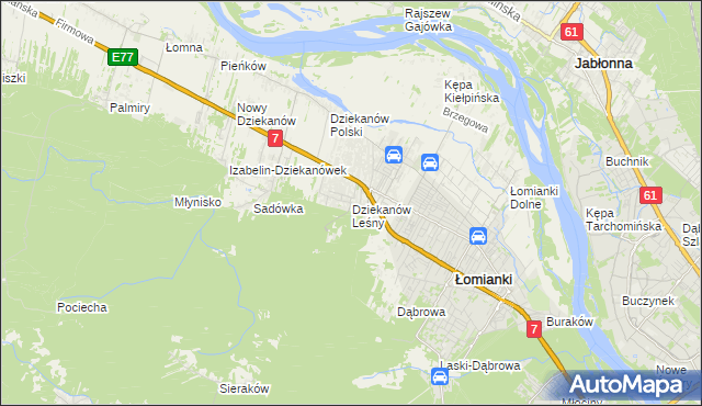 mapa Dziekanów Leśny, Dziekanów Leśny na mapie Targeo