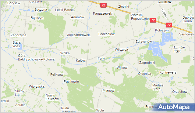 mapa Fułki, Fułki na mapie Targeo