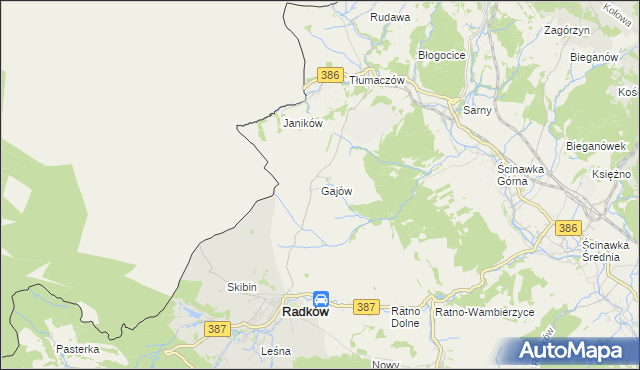 mapa Gajów, Gajów na mapie Targeo