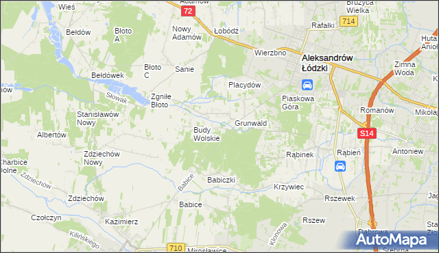 mapa Izabelin gmina Aleksandrów Łódzki, Izabelin gmina Aleksandrów Łódzki na mapie Targeo