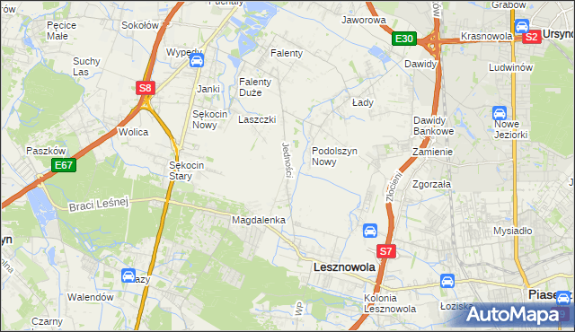 mapa Janczewice, Janczewice na mapie Targeo