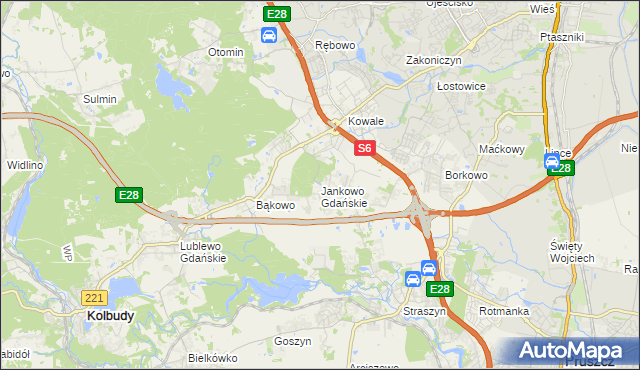 mapa Jankowo Gdańskie, Jankowo Gdańskie na mapie Targeo