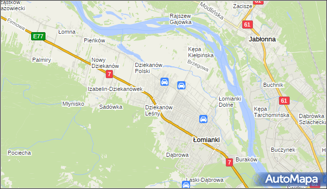 mapa Kiełpin gmina Łomianki, Kiełpin gmina Łomianki na mapie Targeo
