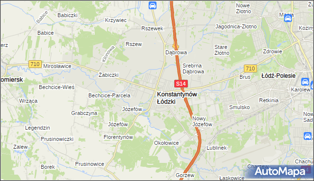 mapa Konstantynów Łódzki, Konstantynów Łódzki na mapie Targeo