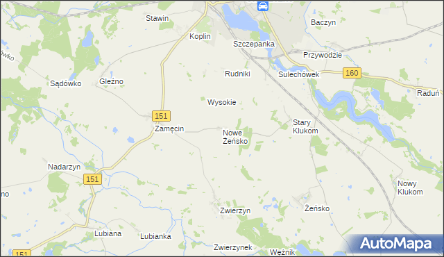 mapa Nowe Żeńsko, Nowe Żeńsko na mapie Targeo