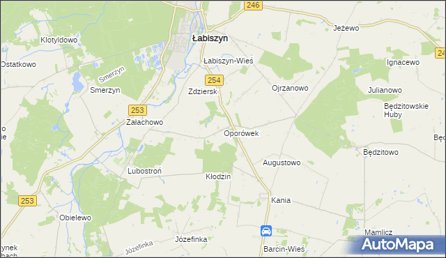 mapa Oporówek gmina Łabiszyn, Oporówek gmina Łabiszyn na mapie Targeo