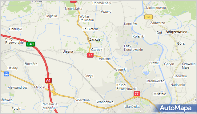 mapa Pełkinie, Pełkinie na mapie Targeo