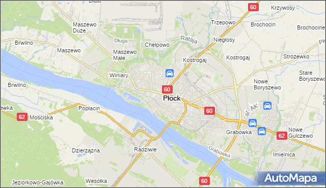 mapa Płock, Płock na mapie Targeo