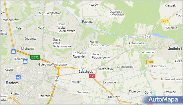 mapa Rajec Poduchowny, Rajec Poduchowny na mapie Targeo